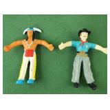 Native American Indian and sherriff rubber