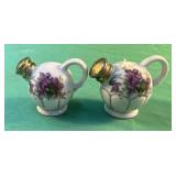 Set of Victorian style tea cups with flowers salt