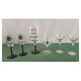 Wine glasses, flutes, and martini glasses