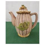 Basket Weave Tilso Ceramic Tea Pot/Farmhouse