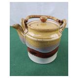 1970s Japan teapot ceramic bamboo handle