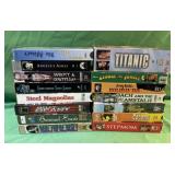 Lot of misc vhs movies including Titantic, Steel