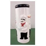 Ceramic pasta container with lid 12" tall