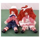 Raggedy Ann and Andy handmade shelf displays 6.5"