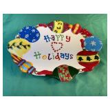 Happy Holidays Platter 9.75 x 13.75 with box