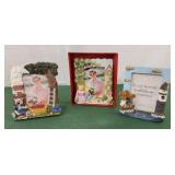 3 resin teddy bear photo frames