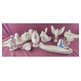 7 Unpainted and 2 (partially) painted Ceramic