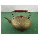 Brass Etched Teapot Tea Kettle