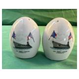 Set of U.S.S. North Carolina salt and pepper