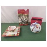 Clear mini light set, large snowman ball,