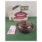 1992 cranberry visions covered round casserole