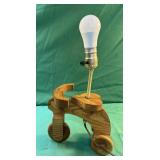 Wood tricycle lamp. Does work - no shade