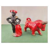 Bull fighter and bull figure