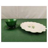 "Sandwich" Forest Green Custard Cup & liner