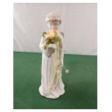 Ceramic battery powered light up angel 10" tall