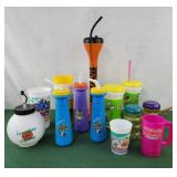 Assorted plastic cups