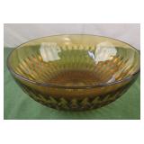 Indiana Glass Amber Diamond Point Large Bowl