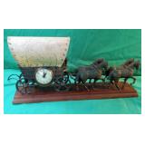 Vintage United Clock Corp horse and carriage with