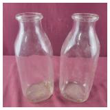 2 Glass Diary Bottles