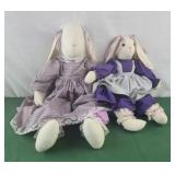 Bunny rabbits dolls 25" and 20"