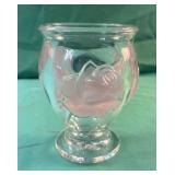 Crystal vase with roses engraved 6ï¿½ tall