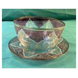 Decorative glass plate and bowl