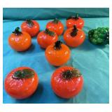 Glass fruit. 2 have chip places