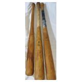 3 Vintage Wooden Baseball Bats