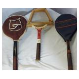 3 Vintage Wooden Tennis Rackets Racquet - Head
