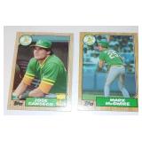 1987 Topps Mark McGwire and Jose Canseco All-star