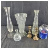 Vases and Candle Holder - including a DK Pottery