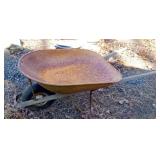 Metal wood barrow. Tire is flat. 36 x 26.5