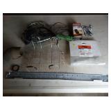 Misc lot including piece of plexiglass glass,