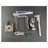 Assorted misc tools - pliers, pipe cutter, caliber