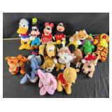 Assorted plush animals, Disney, mickey and
