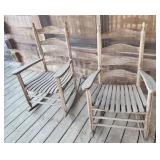 2 wooden rocking chairs. Porch rockers