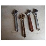 Lot of adjustable wrenches