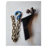 Hook with short chain and tow hitch and ball