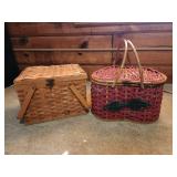 Unique apple shaped basket and square wicker