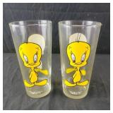 2 Tweety bird embossed character Glasses- Pepsi