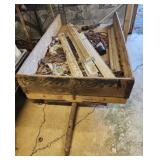 Wooden trailer and contents