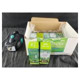 9 lightbulbs and a flashlight