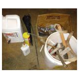 5 gallon bucket with contents - tools, hardware,