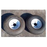 Set of 2 High-Run trailer tier and wheel assembly