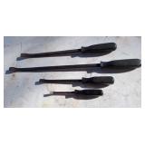 Set of 4 pry bars ranging from 8"-23"