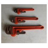 Lot of Rigid pipe wrenches sizes 6", 8" and 10"