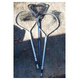 3 fishing nets. Blue 1 is bent and extends