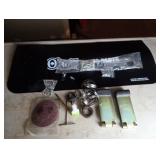 Misc lot including a paint mat, hose clamps and