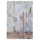 Yard tools including rake, hoe and more.....