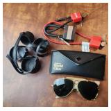 Gun safety locks, shooting glasses, scope end